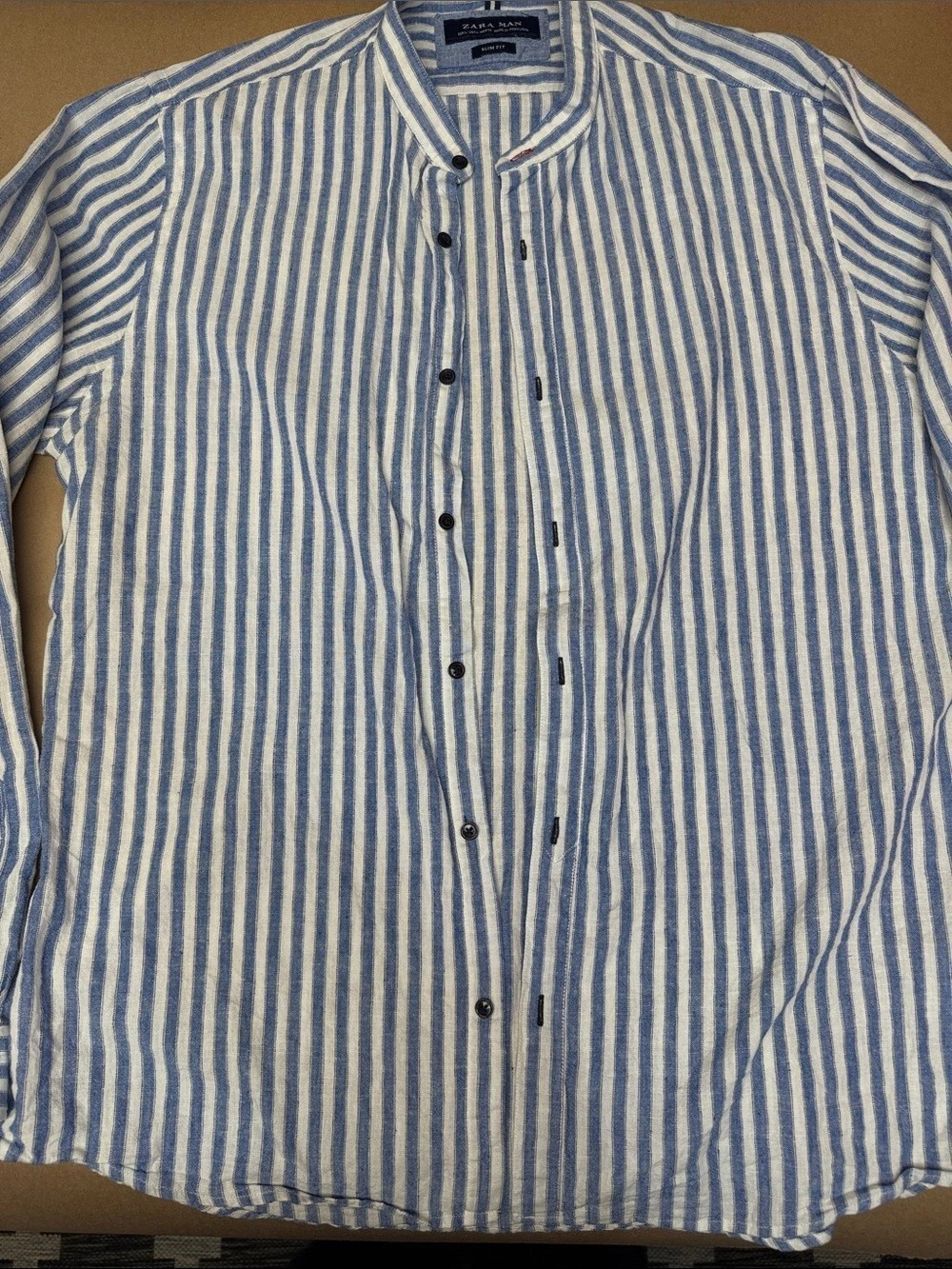Zara Man Men's Striped Shirt in Blue & White Like New